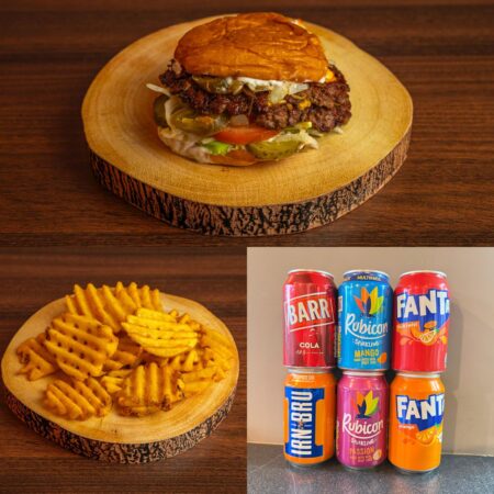 Ft Absolute (Mild) Burger + Waffel Fries + Can