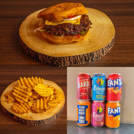 Ft. Classic Burger + Waffel Fries + Can