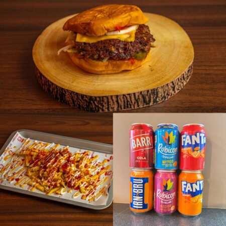 Ft Classic Burger + Dream Loaded Chicken Fries + Can