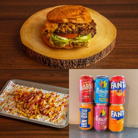 Ft Special (Hot) Burger + Dream Loaded Chicken Fries + Can