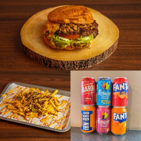 Ft Special (Hot) Burger + Posh Loaded Fries Angus Beef + Can