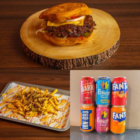 Ft Classic Burger + Posh Loaded Fries Angus Beef + Can